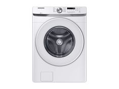 the front view of a washing machine on a white background with no people around it