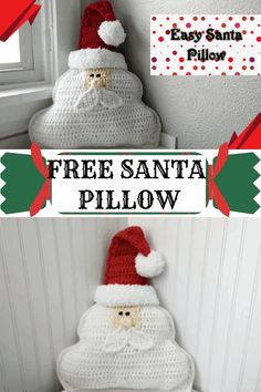 crochet santa pillow with free pattern and instructions to make it in any size