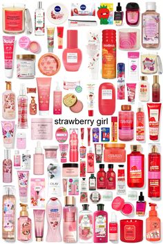 Scent Combos Strawberry, Strawberry Smelling Products, Strawberry Hair Products, Strawberry Body Products, Pov You Smell Like Strawberry, Strawberry Scent Combo, Strawberry Hygiene Products, Strawberry Scented Products, Strawberry Scents