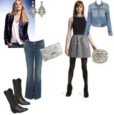 Denim Sparkle Outfit, Denim Glitter Outfit, Denim Snd Diamond Outfit, Fitted Denim Party Top, Diamonds And Denim Party Amazon.com