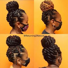 High Bun for Jumbo Twists Twist Braids Updo, Braided Updo For Black Women, Color Locs, Braid Tutorials, Jumbo Twists, Vacation Hair, Twist Cornrows, Hair Twists