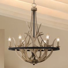 Urban Ambiance - Chandelier - UQL4821 Old World Indoor Chandelier, 31.00''H x 26.25''W x 26.25''D, Earth Black Finish, Vilnius Collection - Foyer Chandelier 2 Story, Modern Provincial, Indoor Chandelier, Wooden Shades, Foyer Chandelier, Circular Fashion, Candle Styling, Nature Themed, Sloped Ceiling