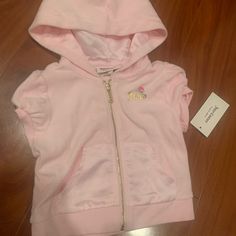 Adorable, Soft Material. Perfect New Condition. Monkey Jacket, Juicy Couture Hoodie, Pink Monkey, Girls Puffer Vest, Toddler Vest, Pink Monkeys, Cool Baby Clothes, Juicy Couture Jacket, Girls Couture