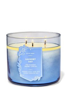 Laundry Day 3-Wick Candle - White Barn White Barn Candle, Bath N Body Works, Bath Body Works Candles, Bath And Body Works Perfume, Blue Candles, Laundry Day, Best Fragrances, 3 Wick Candles, White Barn