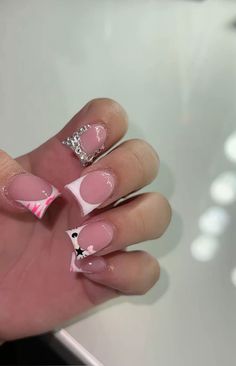 Short Cute Nails, Parting Hair, Red Acrylic Nails, Colored Acrylic Nails, Girly Acrylic Nails, Cute Acrylic Nail Designs, Work Nails, Hello Kitty Nails, French Acrylic Nails