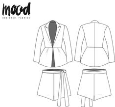 the sewing pattern for an unlined jacket and shorts