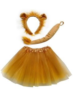 Adult Lion Costume - Gold Tutu Skirt, Tail, & Headband Set for Adult or Plus Size - Sydney So Sweet Lion Tutu Costume, Halloween Tutu Costumes, Tutu Size Chart, Gold Tutu, Lion Costume, Plus Size Costume, Plus Size Halloween Costume, Kids Tutu