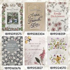 four different types of greeting cards with flowers and birds on them, all in various colors