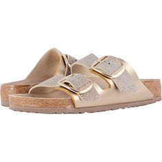 Arizona Big Buckle by Birkenstock at Zappos.com. Read Birkenstock Arizona Big Buckle product reviews, or select the size, width, and color of your choice. Casual Gold Slides With Buckle Closure, Adjustable Slides With Buckle Closure For Spring, Birkenstock Arizona Big Buckle, Arizona Big Buckle, Birkenstock Arizona, Metallic Leather, Product Reviews, A Smile, Birkenstock