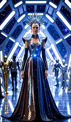 Galactic Costume Women, Space Fantasy Outfit, Runway Dresses Couture, Galactic Goddess, Aesthetic Queen, Queen Gown, Space Costumes