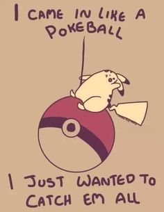 i came in like a pokeball i just wanted to catch em all