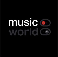 the music world logo is shown on a black background