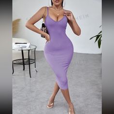 New | Great Condition | Unused Trendy Ribbed Midi Dress For Night Out, Chic Ribbed Bodycon Dress For Club, Club-ready Stretch Ribbed Dress, Ribbed Club Bodycon Dress, Club Dress With Stretch Ribbed Detail, Ribbed Stretch Club Dress, Stretch Ribbed Club Dress, Ribbed Club Dresses, Trendy Ribbed Midi Dress For Date Night