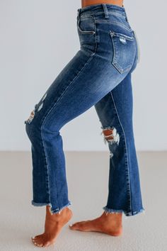 Details: Cammi Risen Jeans High Rise Intentional Distressing Fading/Whiskering Straight Leg with Slight Flare Raw Edge Frayed Hems Zip Fly Button Closure Great Stretch Available in Dark Wash Rise: 10.5" Inseam: 27.5" Leg Opening: 16" Material: 74% Cotton, 24% Polyester, and 2% Spandex We are recommending true to size! 1XL - Sizes (16-18) 2XL - Sizes (18-20) 3XL - Sizes (20-22) Risen Jeans, 2024 Clothes, Fantasy Wardrobe, Comfy Sandals, Fall 24, Stylish Sandals, Stylish Boots, Curvy Jeans, Pinterest Closet