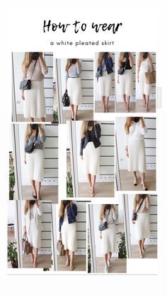 White Pleated Skirt, Pleated Skirt, Winter Outfits, Midi Skirt, How To Wear, White