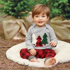 Playful Cotton Holiday Tops, Playful Cotton Tops For The Holiday Season, Playful Cotton Christmas Top, Cozy Cotton Christmas Tops, Baby Haircut, Toddler Haircuts, Baby Boy Christmas Outfit, Toddler Boy Haircuts, Baby Boy Haircuts