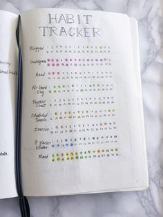 Bullet Journal Habit Tracker 2 Bullet Journal Banners, Bullet Journal Calendrier, Habit Tracker Ideas, Bullet Journal Flip Through, How To Bullet Journal, Notes Taking, Bullet Journal Page, Tracker Ideas, Habit Tracker Bullet Journal