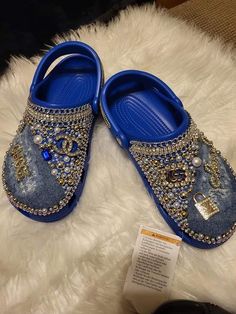 Custom Adults Crocs  Feel free to message me about customization! **Please allow for 3-week production as soon as order gets placed. Thank You Jean Crocs, Croc Designs, Women Crocs, Bling Crocs, Bedazzled Shoes, Painted Shoes Diy, Crocs Fashion, Spartanburg Sc, Shoes Diy