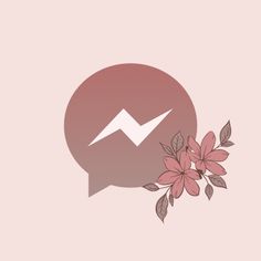 a pink background with flowers and a speech bubble