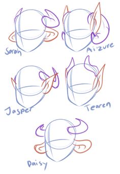 how to draw the head and shoulders of an anime character with four different angles for each face