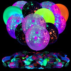 glow in the dark stars and moon balloons