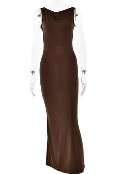 This sophisticated maxi dress features a sleeveless design and a backless cut, offering a sleek and graceful silhouette. Perfect for an elegant evening or special occasion. Details: Elasticity: Medium Stretch Fabric Type: POLYESTER Silhouette: Sheath Neckline: Square Collar Material: POLYESTER Size (IN) Bust Waist Length Hip S 13.78 12.20 56.30 33.07-40.94 M 14.57 12.99 57.09 34.65-42.52 L 15.75 13.78 57.87 37.01-44.88 Solid Backless Midi Dress For Formal Occasions, Backless Stretch Midi Dress For Prom, Solid Color Backless Midi Dress For Formal Occasions, Stretch Backless Midi Dress For Prom, Solid Color Backless Formal Midi Dress, Fitted Maxi Length Sleeveless Dress For Date Night, Stretch Maxi Length Slip Dress For Date Night, Stretch Solid Color Maxi Dress For Party, Stretch Slip Dress For Night Out