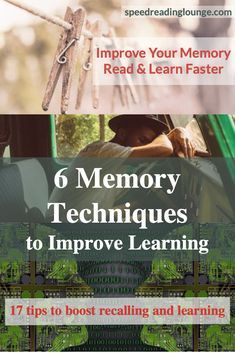 a book cover with the title 6 memory techniques to improve learning and learning