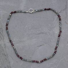 Labradorite and garnet beaded necklace - Orissa Harmony | NOVICA Gem Bead Necklace, Garnet Bead Necklace, Labradorite Beaded Necklace, Handmaid Jewelry, Gem Necklaces, Henna Inspiration, Necklace Inspiration, Diy Necklaces, Beads Craft Jewelry