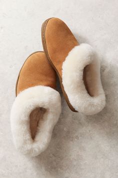 Cloudlike softness meets lasting warmth and durability with the Tasha shearling-lined slippers. With soft cow suede leather uppers and premium 100% Australian Merino sheepskin lining and fluffy collars, these slip-ons will keep you cozy for years to come. Best of all, the slippers' flexible indoor/outdoor rubber outsoles allow you to grab the mail or warm up the car without slipping or marring the lovely suede and shearling. Includes a memory foam midsole for luxurious comfort and durability. Classic Suede Winter Slippers, Classic Indoor Slippers, Soft Sheepskin Slip-on Slippers, Classic Sheepskin Slippers For Winter, Shearling Slippers With Faux Fur Lining And Round Toe, Classic Shearling Slippers For Winter, Winter Sheepskin Slippers With Suede Lining, Classic Slippers With Sheepskin And Suede Lining, Classic Sheepskin Slippers With Suede Lining