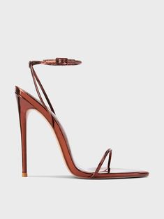 ANDX Sandal - Liquid Bronze | Femme LA High Heel Shoes Stilettos, Modern Heels, Funky Heels, Open Toe High Heels, Footwear Collection, Designer Heels, Boot Sandals, Heel Shoes, Lace Boots