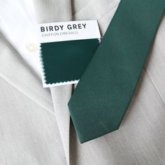 Green Suit And Tie Accessories For Groom, Green Ties For Work, Green Standard Tie For Semi-formal Suit Accessories, Green Standard Tie For Workwear, Green Ties For Workwear, Green Standard Tie For Work, Green Tie For Workwear, Evergreen Bridesmaid Dresses, Birdy Grey Emerald