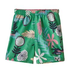 Baby Baggies™ Shorts, Ferns and Felines: Nettle Green (FENG) Playful Cotton Swim Trunks For Summer, Spring Casual Cotton Swim Trunks, Cotton Swim Trunks For Summer Playwear, Summer Cotton Swim Trunks For Playwear, Spring Cotton Swim Trunks For Playwear, Playful Cotton Swim Trunks With Built-in Shorts, Green Summer Bottoms For Playtime, Cute Green Cotton Bottoms, Organic Cotton Shorts With Elastic Waistband For Summer