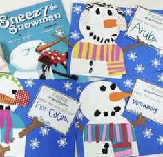 the snowman book is on display with other children's books