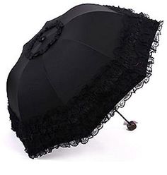 PRICES MAY VARY. ☂Pretty Lace Umbrella: The foldable parasol umbrella is very lady like, cute and sexry accessory, romantic, gothic aesthetic, classic lace detail is super elegant, well made and exactly what you imagined. ☂Compact and Lightweight：Our compact folding travel umbrella for women girls comes in a cute lace carrying bag, compact size. Measuring just 9.5" long and weighing less than 0.8lb the folding handheld umbrella is extremely packable in your tote and backpack. ☂Water-Resistant & Gothic Umbrella, Lace Umbrella, Lace Parasol, Parasol Umbrella, Compact Umbrella, Travel Umbrella, Sun Umbrella, Gothic Aesthetic, Folding Umbrella