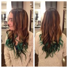 Green Tips Hair, Green Hair Ombre, Hair Styls, Ombre Green, Dip Dye Hair, Tips Hair, Dye Hair, Green Tips, Dye Ideas