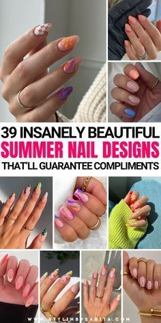 Nails Short Summer, Summer Beach Nails, Nail Designs Summer Beach, Summer Nails Beach, Summer Nail Designs, Minimal Nails, Cute Summer Nails, Winter Nail Art, Beach Nails