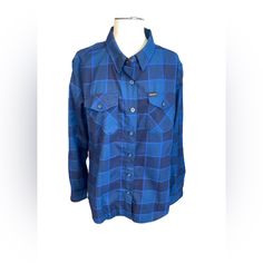 Dixxon X Snap On Tools Flannel Shirt Women’s Blue Flannel Limited Edition Women’s Size Large - Mannequin Is A Women’s Size Small New Without Tags * Under Both Arms On The Seams They Didn’t Fully Stitch So The Threads Are A Little Loose See All Photos As They Are Part Of The Description Fabric Contents And Measurements In Photos Blue Button-up Flannel Shirt For Work, Classic Blue Flannel Workwear Shirt, Classic Blue Flannel Shirt For Work, Flannel Shirt Women, Snap On Tools, Womens Flannel Shirt, Blue Flannel, Shirt Women, Flannel Shirt