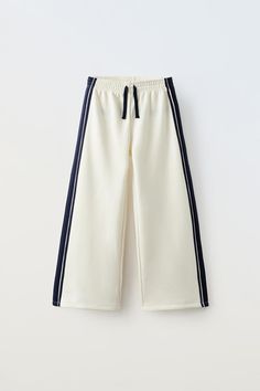 PANTS WITH SIDE BAND - Ecru | ZARA United States