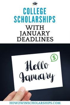 two images with the words college scholarships and an image of a hand holding up a card