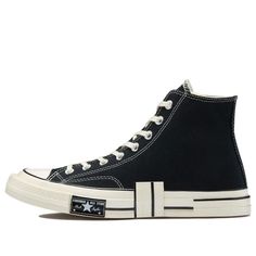 Converse Unisex Chuck Taylor All Star 1970s High-Top Canvas Shoes Black A02113C Vintage High-top Sneakers With White Sole, Retro High-top Sneakers With Rubber Waffle Outsoles, Vintage High-top Sneakers For Streetwear With White Sole, Black Lace-up Canvas Shoes With Rubber Waffle Outsoles, Black Canvas Shoes With Rubber Waffle Outsoles, Vintage Mid-top High-top Sneakers With Contrast Sole, Vintage Converse Sneakers With Rubber Toe Cap, Retro Black High-top Sneakers With Rubber Toe Cap, Vintage High-top Sneakers With White Sole And Round Toe