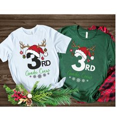 Get into the holiday spirit with our festive 3rd Grade Teacher Crew Christmas Shirts! Perfect for classroom celebrations, these matching shirts make the perfect holiday outfit for you and your teaching team 🎄👕. Soft and comfortable fabric for all-day wear Fun holiday design to brighten up your classroom Ideal for teacher Christmas parties and school events Available in various sizes for the whole crew High-quality print that lasts through many washes Great gift idea for educators and school st White Tops For Christmas Birthday, 3rd Grade Teacher, Teacher Team, School Staff, Team Shirt, School Events, Holiday Outfit, Teacher Christmas, Christmas Parties