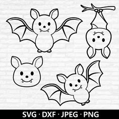 three bats with different expressions on them