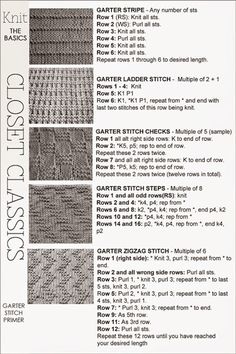 an instruction manual for crochet and knitting