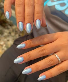 Blue Chrome Nails, Hoco Nails, Nagellack Trends, Summery Nails, Blue Nail Polish, Blue Nail, Nails Polish, Fire Nails, Dream Nails