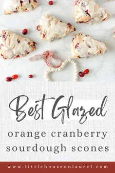 orange cranberry sourdough scones with text overlay