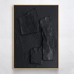 Total Black Plaster Art Minimalist Zen Abstract Painting on Canvas Modern Wabi Sabi, Wabi Sabi Wall, Wabi Sabi Wall Art, Free Frames, 3d Abstract, Black Wall Art, Plaster Art, 3d Texture, Linen Canvas