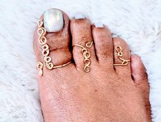 Adjustable Spiral Gold Midi Rings, Adjustable Gold Toe Rings, Gold Toe Rings, Wire Jewelery, Adjustable Jewelry, Pedicures, Toe Ring, Rochester Ny, Toe Rings