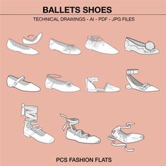 various types of shoes are shown in this graphic art printable guide for children and adults