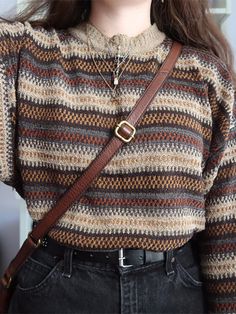 Vintage Knit Sweater, Knit Sweater, A Woman, Leather