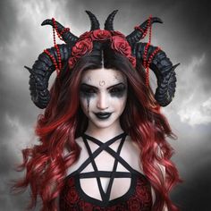 Goth Disney Princesses, Cat Halloween Makeup, Demon Costume, Demon Horns, Kiss Costume, Shadow Face